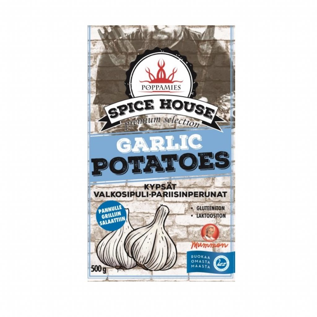 Poppamies Spice House kypsät valkosipuli-pariisinperunat 500g