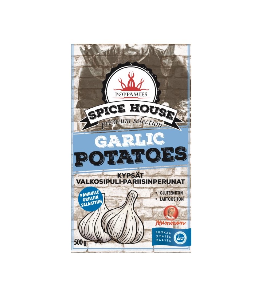 Poppamies Spice House kypsät valkosipuli-pariisinperunat 500g