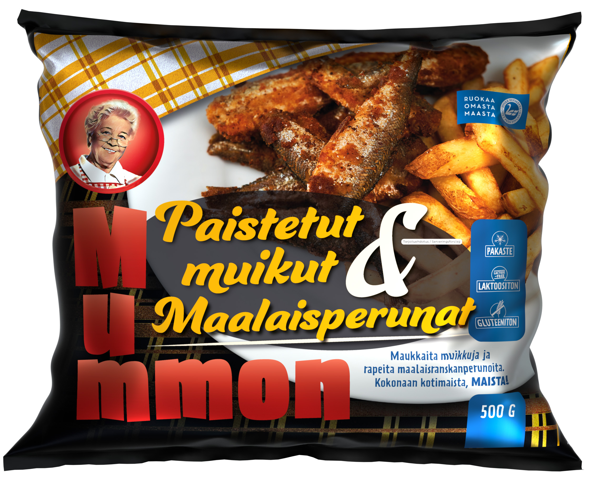 Mummon paistetut muikut ja maalaisperunat 500 g