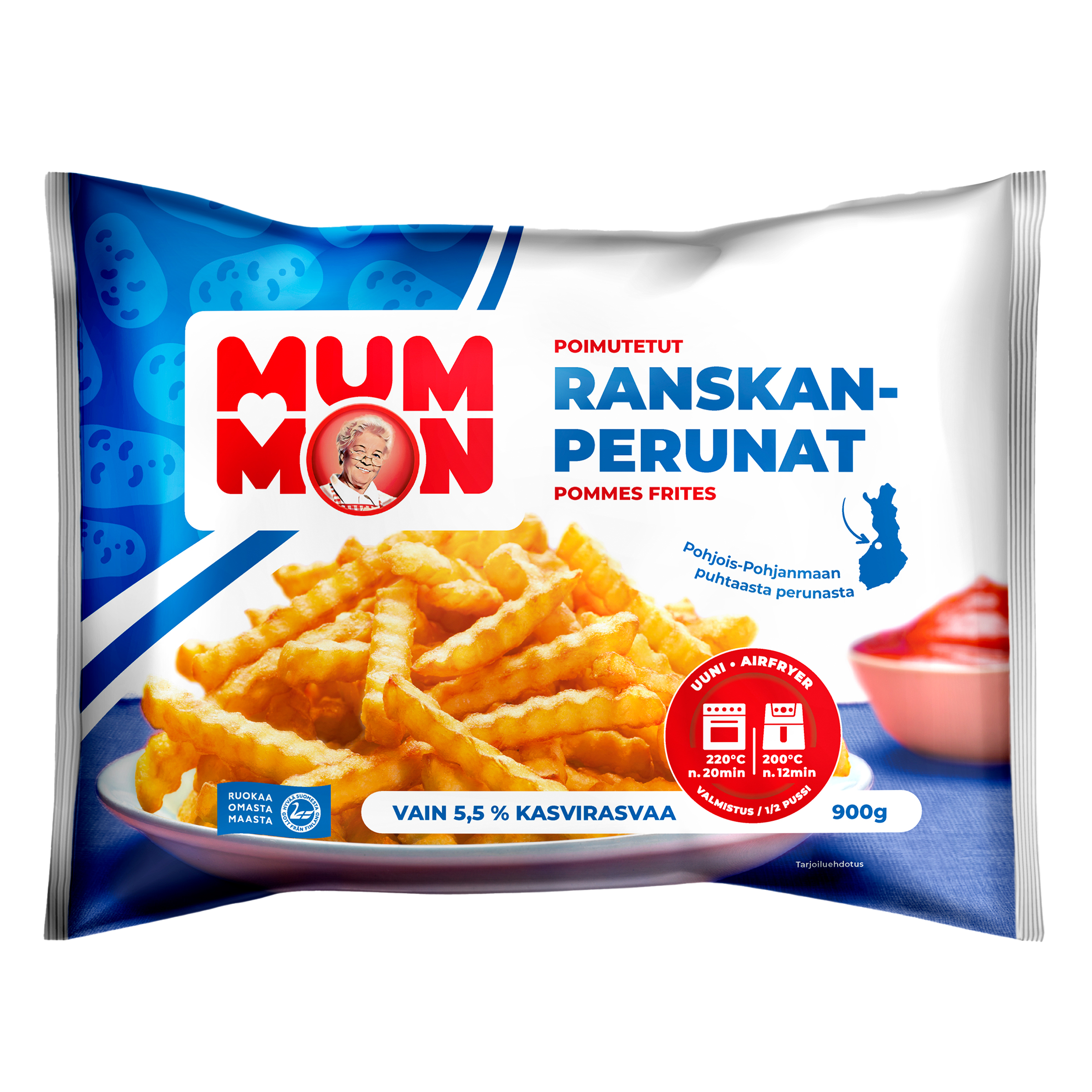 Mummon poimutetut Ranskanperunat 900g